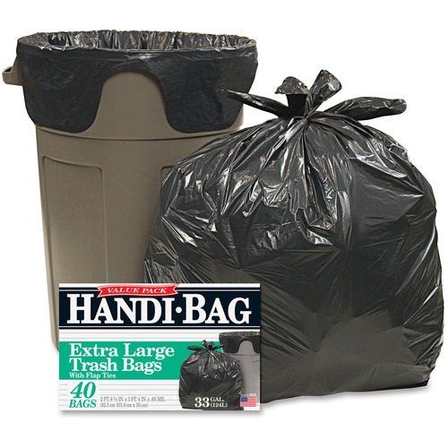 Webster  Trash Bags, 33 Gallon, .7 mil, 32"x40", 240/CT, Black