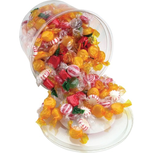 Fancy Assorted Hard Candy, Individually Wrapped, 2 Lb Resealable Plastic Tub