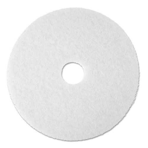 POLISHING FLOOR PADS, 19" DIAMETER, WHITE, 5/CARTON