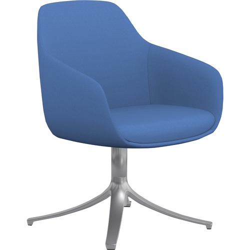 9to5 Seating  Lounge Chair,Swivel,24-1/2"x24"x34-1/2",Blue Fabric/SR Base