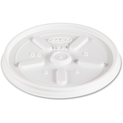 PLASTIC LIDS FOR FOAM CUPS, BOWLS AND CONTAINERS, VENTED, FITS 6-14 OZ, WHITE, 1,000/CARTON
