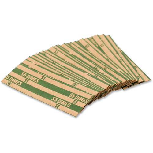 PAP R Products  Flat Coin Wrappers, Dimes, 1000/BX, Green