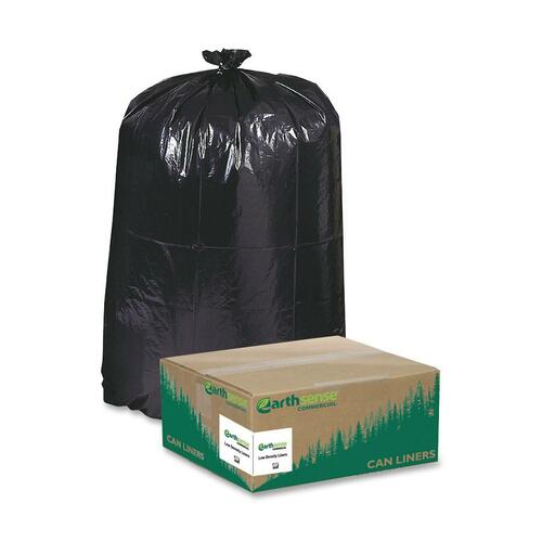 LINEAR LOW DENSITY RECYCLED CAN LINERS, 45 GAL, 1.25 MIL, 40" X 46", BLACK, 100/CARTON