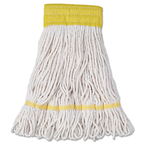 SUPER LOOP WET MOP HEAD, COTTON/SYNTHETIC FIBER, 5" HEADBAND, SMALL SIZE, WHITE, 12/CARTON