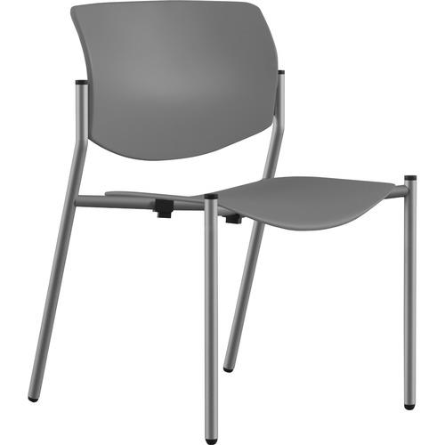 9to5 Seating  Stack Chair,Armless,22"x25"x33",GY Plastic/SR Frame