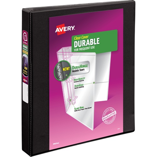 DURABLE VIEW BINDER WITH DURAHINGE AND SLANT RINGS, 3 RINGS, 1" CAPACITY, 11 X 8.5, BLACK