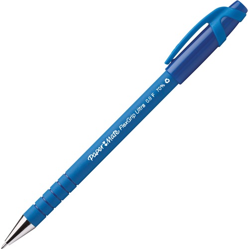 FLEXGRIP ULTRA STICK BALLPOINT PEN, FINE 0.8MM, BLUE INK/BARREL, DOZEN