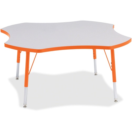 Jonti-Craft, Inc.  Activity Table, Four-Leaf, 15"-24"x48", Orange