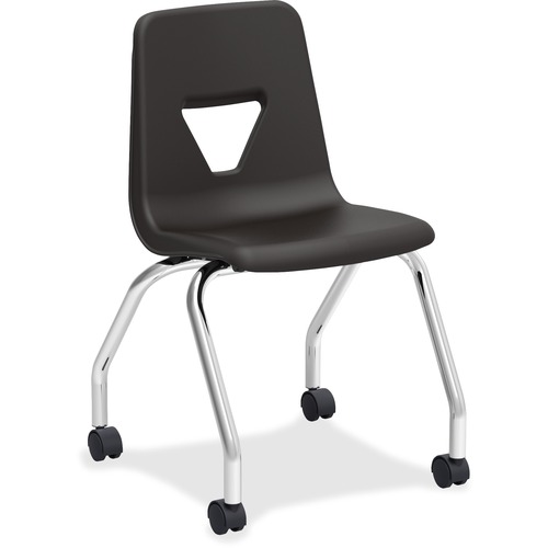 Lorell  Mobile Chairs, 4-Leg Base, 18-1/2"x21"x30", 2/CT, Black