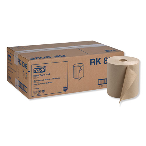 UNIVERSAL HARDWOUND ROLL TOWEL, 7.88" X 800 FT, NATURAL, 6/CARTON