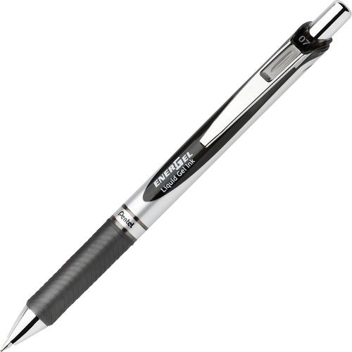 ENERGEL RTX RETRACTABLE GEL PEN, MEDIUM 0.7 MM, BLACK INK, BLACK/GRAY BARREL