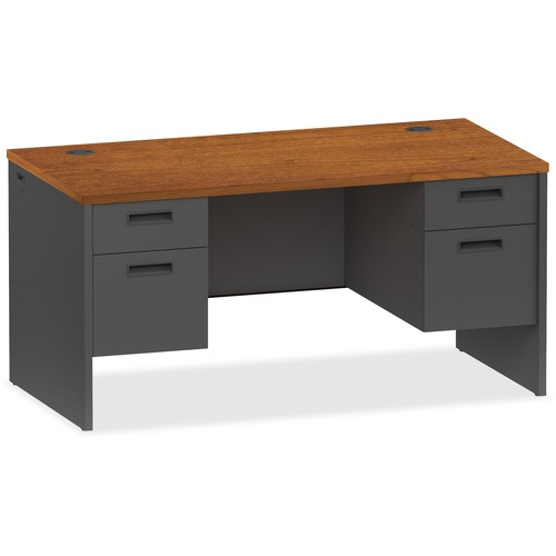 Lorell  Pedestal Desk,Double,60"Wx30"Dx29-1/2"H,CY/CCL