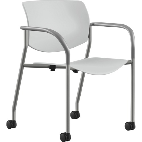 9to5 Seating  Stack Chair,w/Arms&Cstrs,25-1/2"x25"x33",WE Plastic/SR Frame