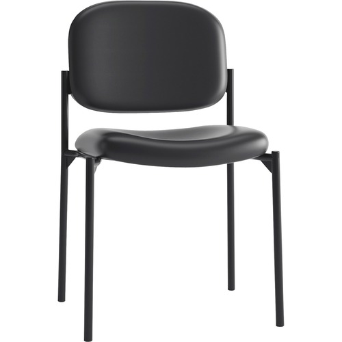 VL606 STACKING GUEST CHAIR WITHOUT ARMS, BLACK SEAT/BLACK BACK, BLACK BASE