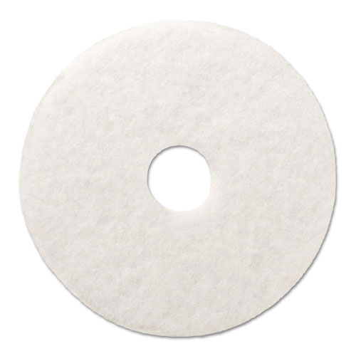 POLISHING FLOOR PADS, 21" DIAMETER, WHITE, 5/CARTON