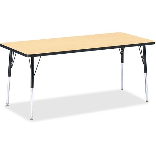 Jonti-Craft, Inc.  Activity Table, Rectangle, 24"-31"x30"x72", Maple/Black