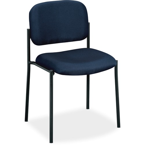 VL606 STACKING GUEST CHAIR WITHOUT ARMS, NAVY SEAT/NAVY BACK, BLACK BASE