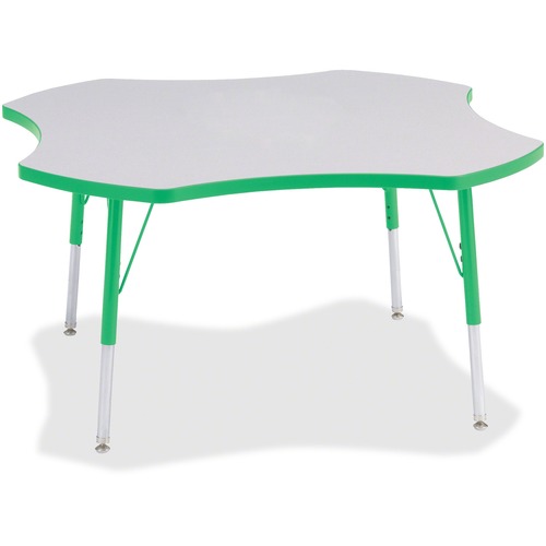 Jonti-Craft, Inc.  Activity Table, Four-Leaf, 24"-31"x48", Green