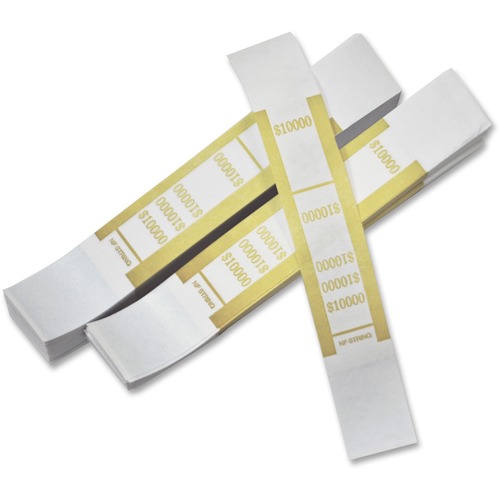 Self-Adhesive Currency Straps, Mustard, $10,000 In $100 Bills, 1000 Bands/pack