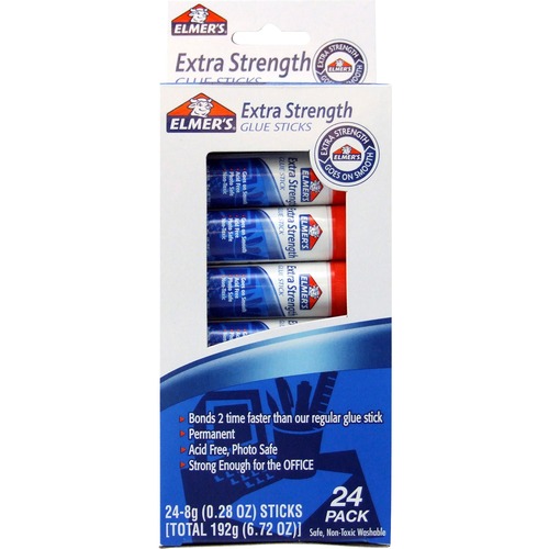 EXTRA-STRENGTH OFFICE GLUE STICK, 0.28 OZ, DRIES CLEAR, 24/PACK