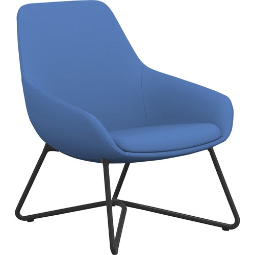 9to5 Seating  Lounge Chair, w/Arms, 27"x29"x33", Blue Fabric/BK W-Base