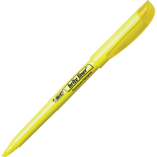 Brite Liner Highlighter, Chisel Tip, Fluorescent Yellow, Dozen