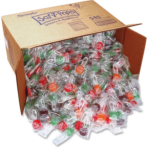 SAF-T-POPS, ASSORTED FLAVORS, INDIVIDUALLY WRAPPED, BULK 25 LB BOX, 1000/CARTON