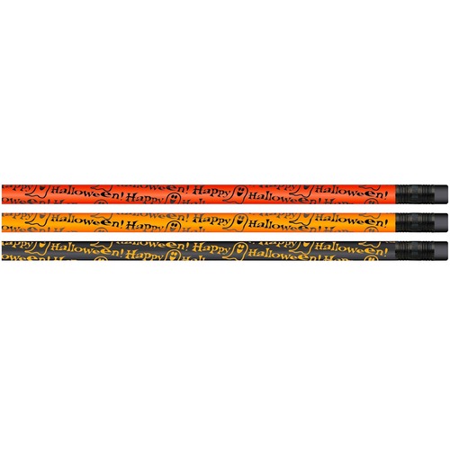 Rose Moon Inc., dba Moon Products  Halloween Themed Pencils, No.2, 12/DZ, Orange/Black