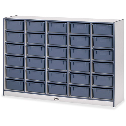 Jonti-Craft, Inc.  Mobile 30 Tub Storage,w/Bins,42"x60"x15",Navy