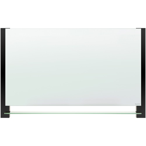 Evoque Magnetic Glass Marker Board With Black Aluminum Frame, 74 X 42, White