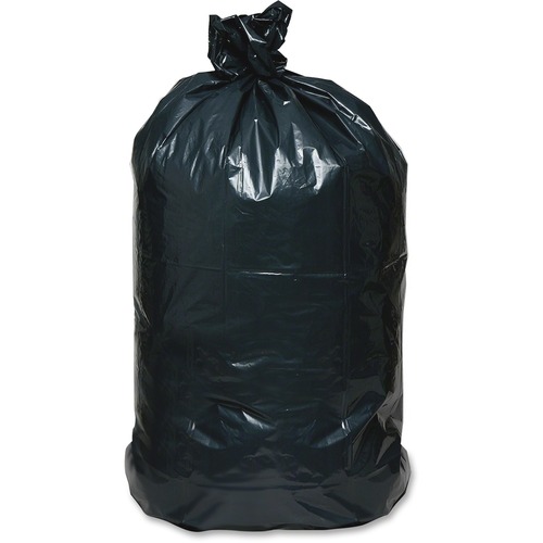 LINEAR LOW DENSITY RECYCLED CAN LINERS, 60 GAL, 1.65 MIL, 38" X 58", BLACK, 100/CARTON