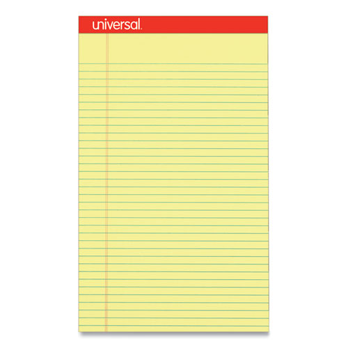 PERFORATED RULED WRITING PADS, WIDE/LEGAL RULE, 8.5 X 14, CANARY, 50 SHEETS, DOZEN