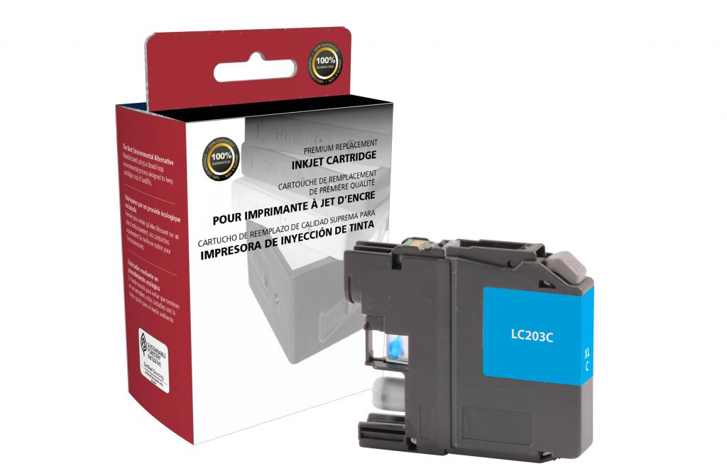 CIG Remanufactured High Yield Cyan Ink Cartridge (Alternative for Brother LC203C) (550 Yield)