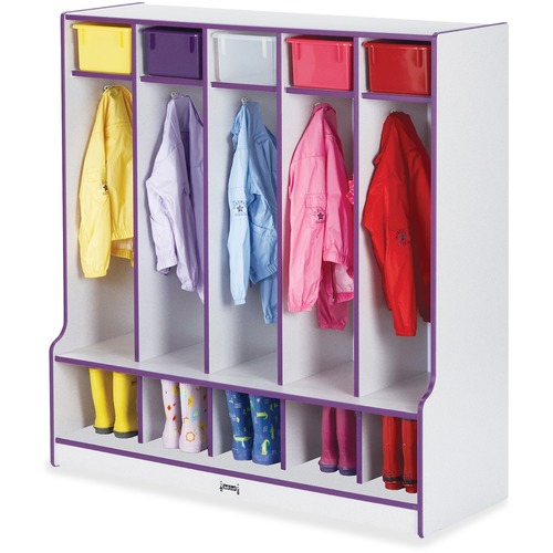 Jonti-Craft, Inc.  Coat Locker, 5 Section,50-1/2"x48"x17-1/2", Purple