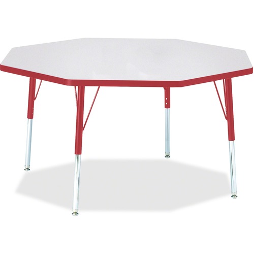 Jonti-Craft, Inc.  Activity Table, Octagon, 15"-24"x48", Red