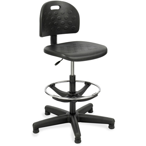 Safco  Workbench Chair, Adj. Height, 25"x25"x39-49", Black