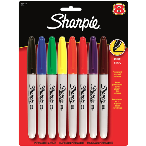 MARKER,SHARPIE,FN,8PK,AST