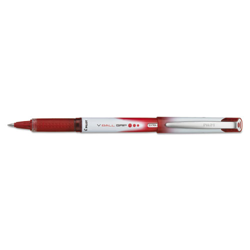 VBALL GRIP LIQUID INK STICK ROLLER BALL PEN, 0.5MM, RED INK, RED/WHITE BARREL