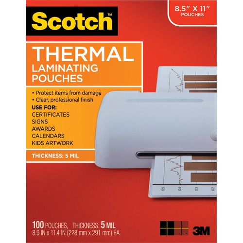 LAMINATING POUCHES, 5 MIL, 9" X 11.5", GLOSS CLEAR, 100/PACK