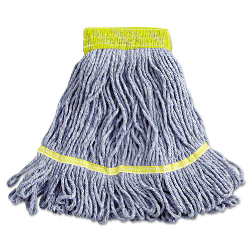 SUPER LOOP WET MOP HEAD, COTTON/SYNTHETIC FIBER, 5" HEADBAND, SMALL SIZE, BLUE, 12/CARTON