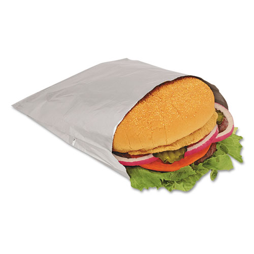 FOIL SINGLE-SERVE BAGS, 6" X 6.5", SILVER, 1,000/CARTON