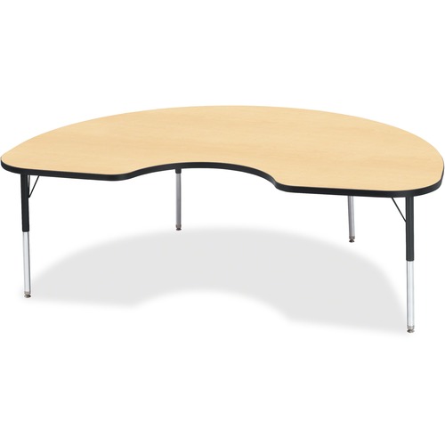 Jonti-Craft, Inc.  Activity Table, Kidney, 15"-24"x48"x72", Maple/Black