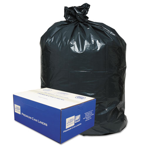 LINEAR LOW-DENSITY CAN LINERS, 45 GAL, 0.63 MIL, 40" X 46", BLACK, 250/CARTON