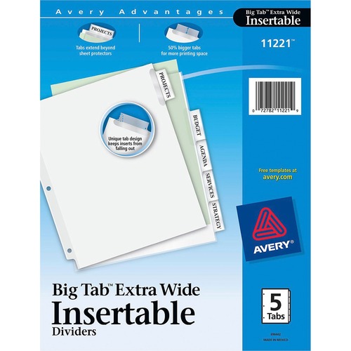 DIVIDERS,INSERT,5-TAB,CLEAR