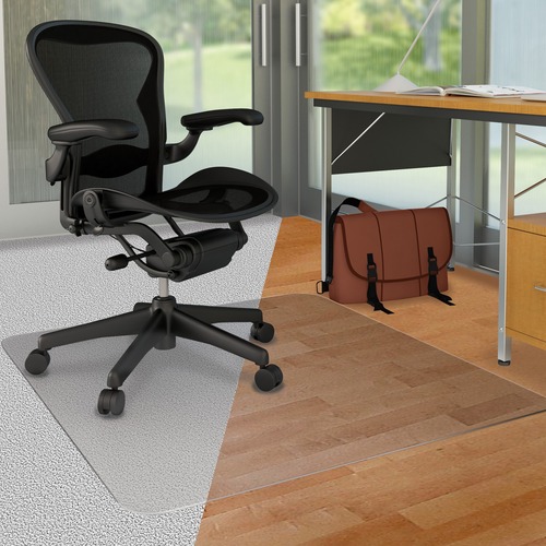 Deflecto  DouMat Mat, Carpet/Hard Floor, 36"x48", Clear