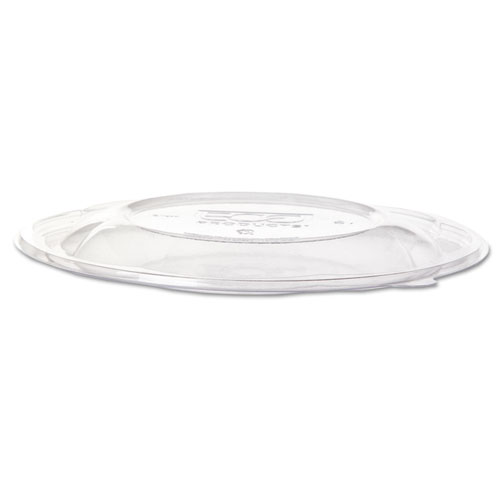 LIDS FOR 64 OZ SQUAT SALAD BOWLS, PLA, CLEAR, 9.5" DIA, 300/CARTON