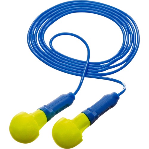3M  EAR Push-Ins Corded Plugs, 200/BX, Yellow