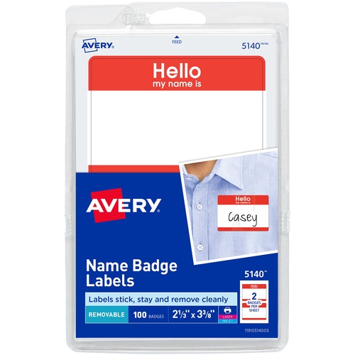 BADGE,ADHESIVE,HELLO,RD,100