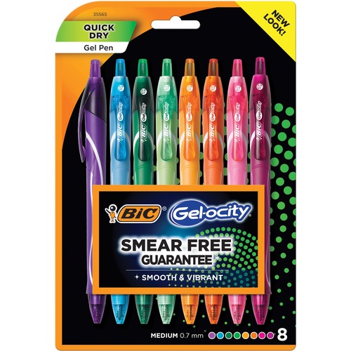 PENS,GEL,MED, 0.7MM,AST,8CT