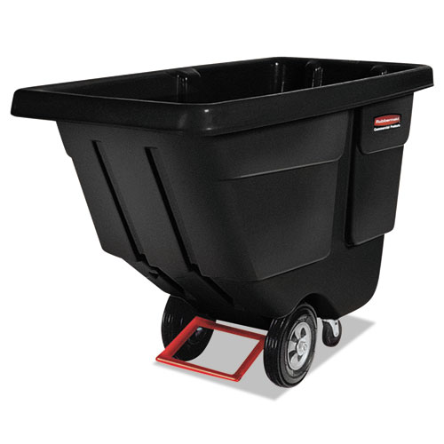 ROTOMOLDED TILT TRUCK, RECTANGULAR, PLASTIC, 450 LB CAPACITY, BLACK